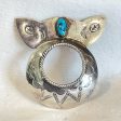 W Chee Navajo Sterling Silver Turquoise Brooch 12 Grams Discount