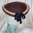 Vintage 50s Brown Velvet Hat w Trim & Bow S Online