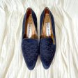 Evan Picone Navy Blue Suede Shoes, Cord Trim Louis Heel SZ 8.5 Sale