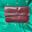 Vintage 70s Envelope Clutch Bag + Removable Pouch w Strap Cheap