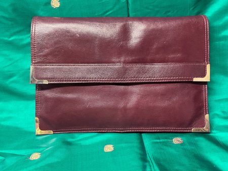 Vintage 70s Envelope Clutch Bag + Removable Pouch w Strap Cheap