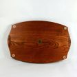 Vintage 70s Wood Tray Tile Center Piece, Mid Century Serving Platter Fashion