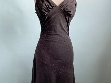 Vintage 90s Black Sparkle Party Dress, Night Triangles S For Discount