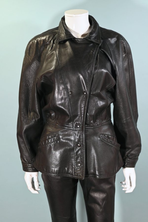 Vintage 80s Soft Black Leather Jacket, Bergdorf Goodman M Online