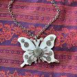 Vintage 60s 70s Butterfly Pendant Necklace, Handcrafted Necklace Online Hot Sale