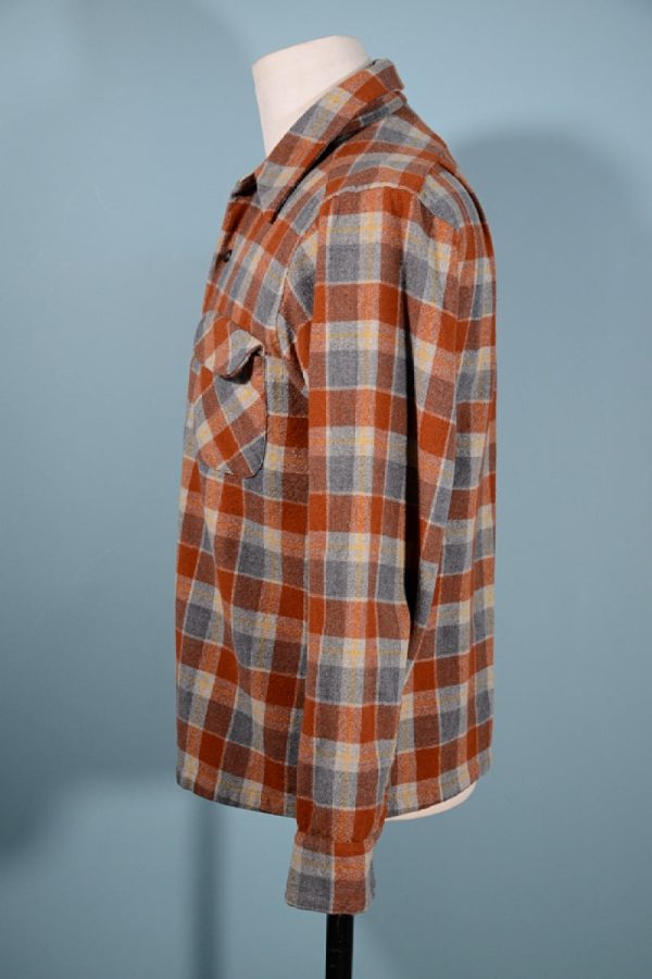 Vintage 60s Pendleton Wool Plaid Board Shirt Size M Hot on Sale