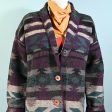 Vintage 80s Southwestern Wool Sweater Jacket, Western Cardigan Jacket S Cheap