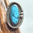 Vintage Silver Turquoise Native American Ring, Signed SS Size 11 Fashion