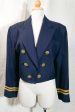 Vintage 80s Christian Dior Cropped Military Style Navy Blazer, Relaxed Fit 4 Online Sale