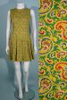 Vintage 1960s Mod Paisley Mini Dress Sleeveless Pleated Skirt Hot on Sale