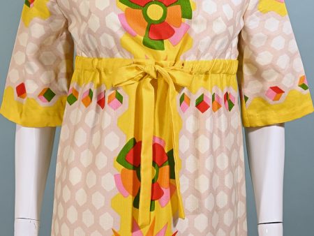 Alex Coleman 60s Mod Hippie Maxi Dress, Empire Waist Floral Print Dress Fashion