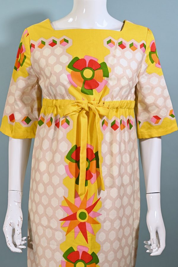 Alex Coleman 60s Mod Hippie Maxi Dress, Empire Waist Floral Print Dress Fashion