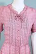 Vintage 40s Pink Sheer Print Dress Pearl Buttons, 27 In Waist For Cheap