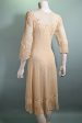 Vintage 1930s Cream Crochet Dress, Cottagecore Wedding XS S Online Hot Sale