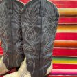 Vintage Acme Womens Western Boots, Black Leather Snakeskin Boots 6M Online Sale