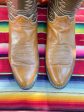 Vintage Leather Mens Tony Lama Cowboy Boots, 2 Tone Leather Size 10A Cheap