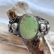 Vintage 40s Sterling Silver Green Turquoise Cuff Bracelet, Southwestern Online Sale