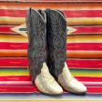 Vintage Acme Womens Western Boots, Black Leather Snakeskin Boots 6M Online Sale