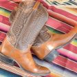 Vintage Leather Mens Tony Lama Cowboy Boots, 2 Tone Leather Size 10A Cheap