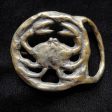 Vintage 70s Cancer (the crab) Belt Buckle, Solid Brass Zodiac Celestial Hippie Horoscope Brutalist Buckle For Cheap