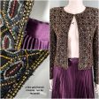 SOLD Papelle Boutique Evening Silk Beaded Sequin Cropped Jacket SZ S on Sale