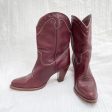 Vintage 80s Zodiac Womens Western Boots, Burgundy Leather 9M Sale