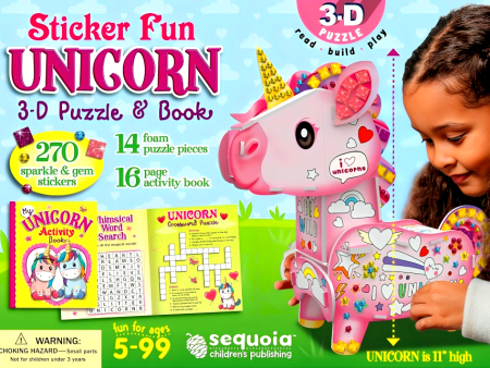 3D Puzzle & Book Sticker Fun Unicorn Cheap