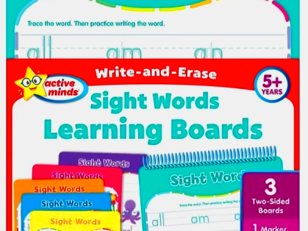 Active Minds Write-and-Erase: Sight Words Learning Boards Ages 5+ Supply